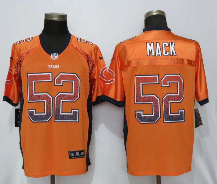 NEW Nike Chicago Bears 52 Mack Drift Fashion Orange Elite Jersey