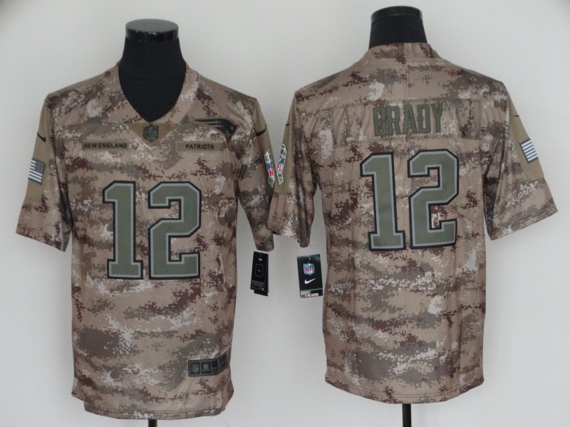NFL New England Patriots #12 Brady Camo Salute to Service Limited Jersey