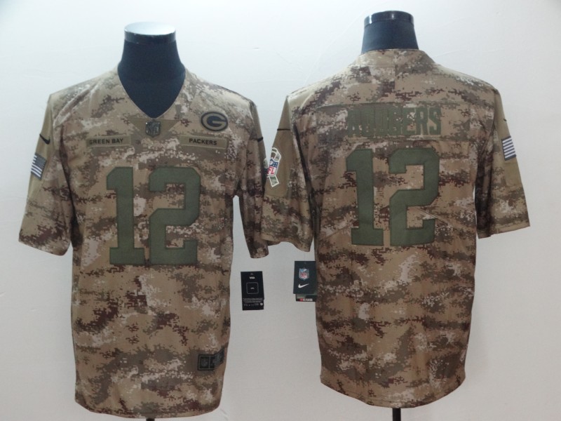 NFL Green Bay Packers #12 Rodgers Camo Salute to Service Limited Jersey