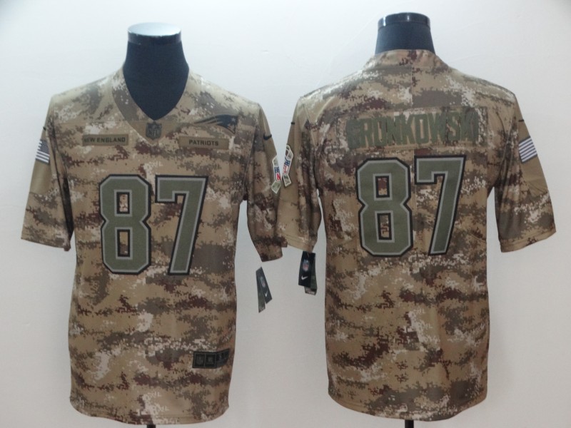NFL New England Patriots #87 Gronkowski Camo Salute to Service Lmited Jersey