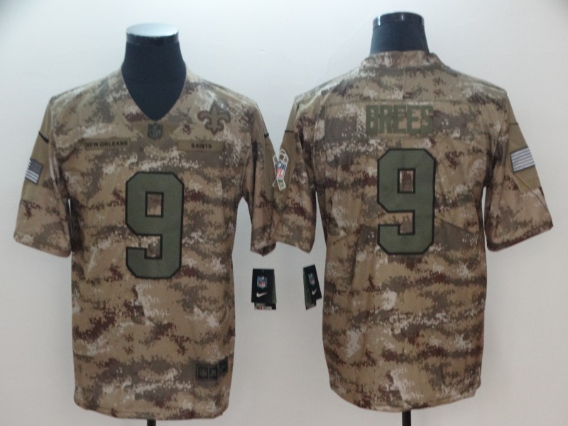 NFL New Orleans Saints #9 Brees Camo Salute to Service Limited Jersey