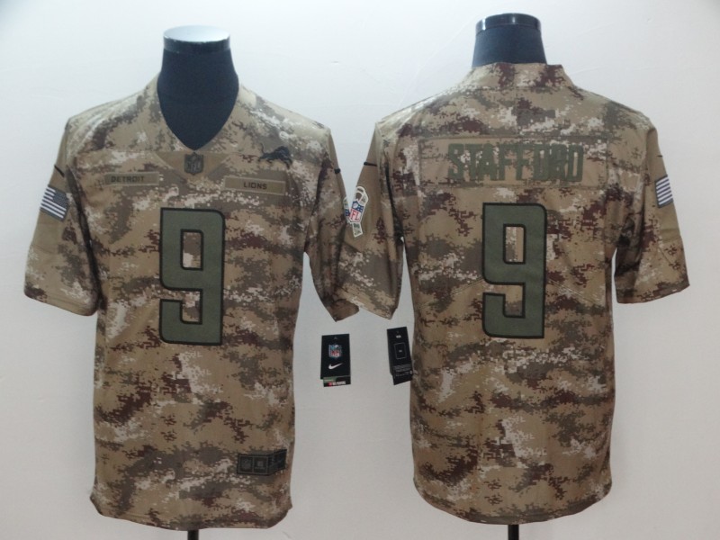 NFL Detroit Lions #9 Stafford Camo Salute to Service Lmited Jersey