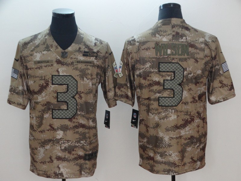 NFL Seattle Seahawks #3 Wilson Camo Salute to Service Limited Jersey