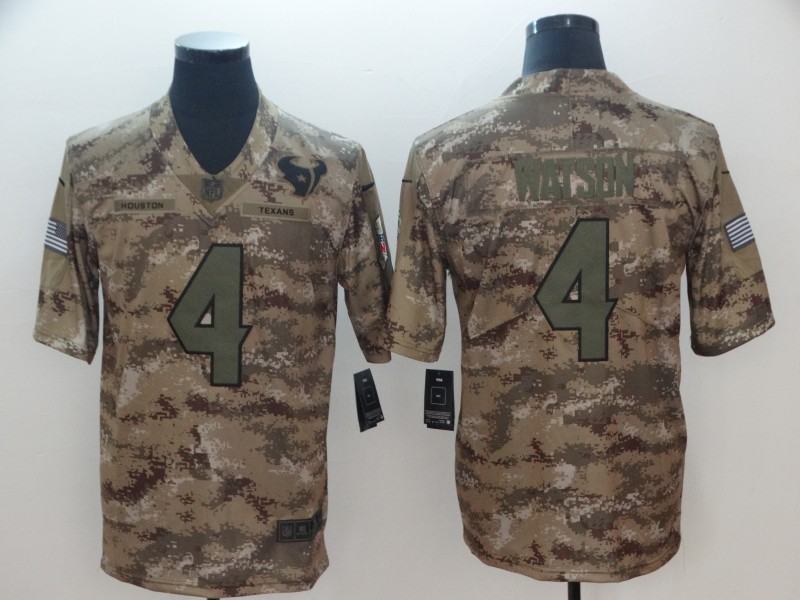 NFL Houston Texans #4 Watson Camo Salute to Service Lmited Jersey
