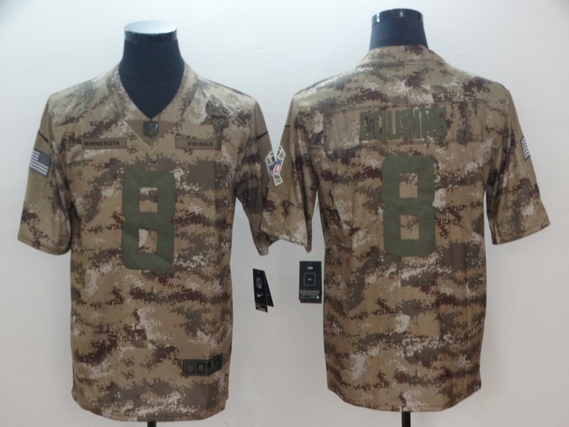 NFL Minnesota Vikings #8 Cousins Camo Salute to Service Lmited Jersey