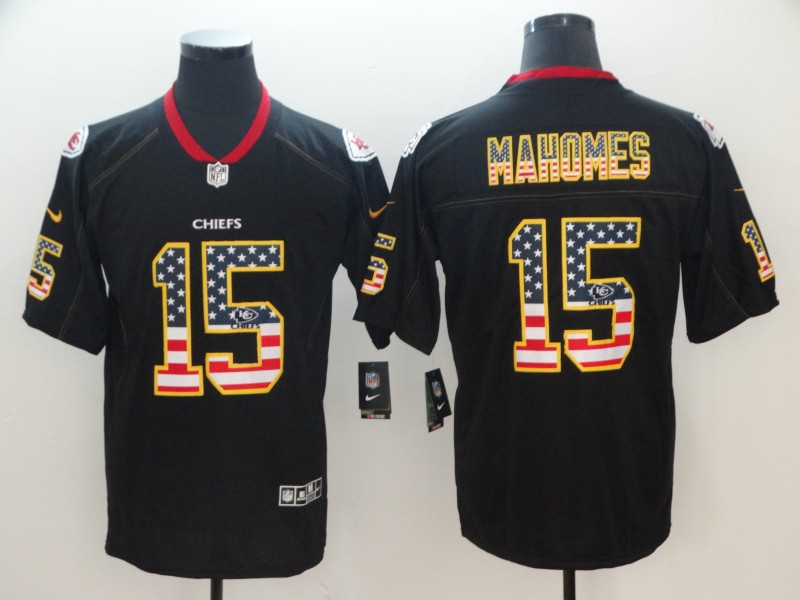 NFL Kansas City Chiefs #15 Mahomes II USA Flag Limited Jersey