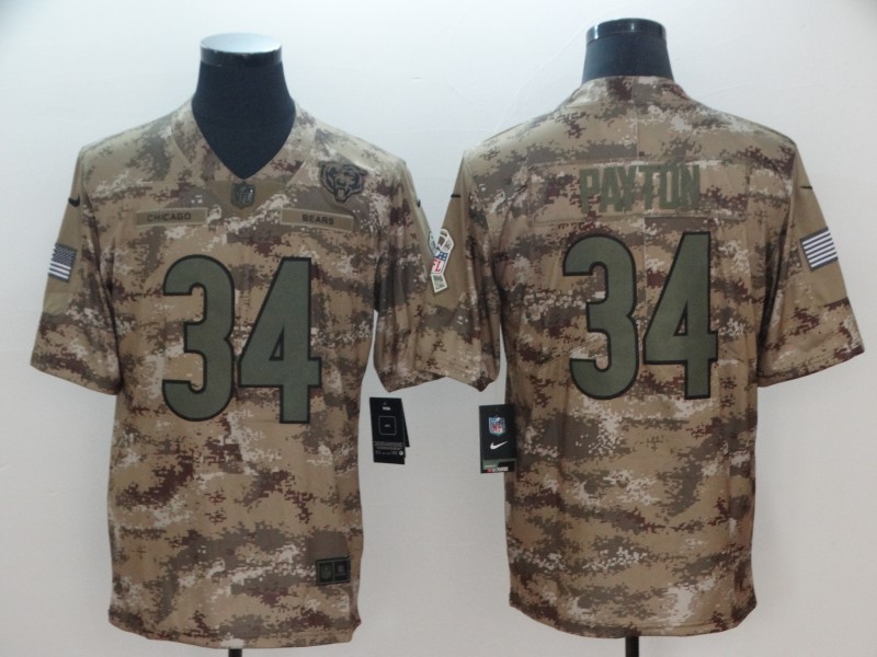 NFL Chicago Bears #34 Payton Camo Salute To Service Limited Jersey