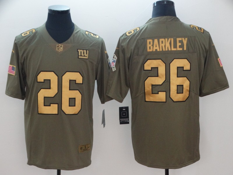 NFL New York Giants #26 Barkley Salute to Service Limited Golden Jersey