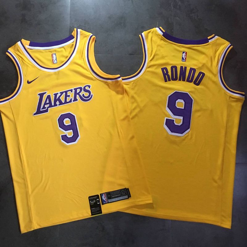 NBA Los Angeles Lakers #9 Rondo Yellow New Jersey