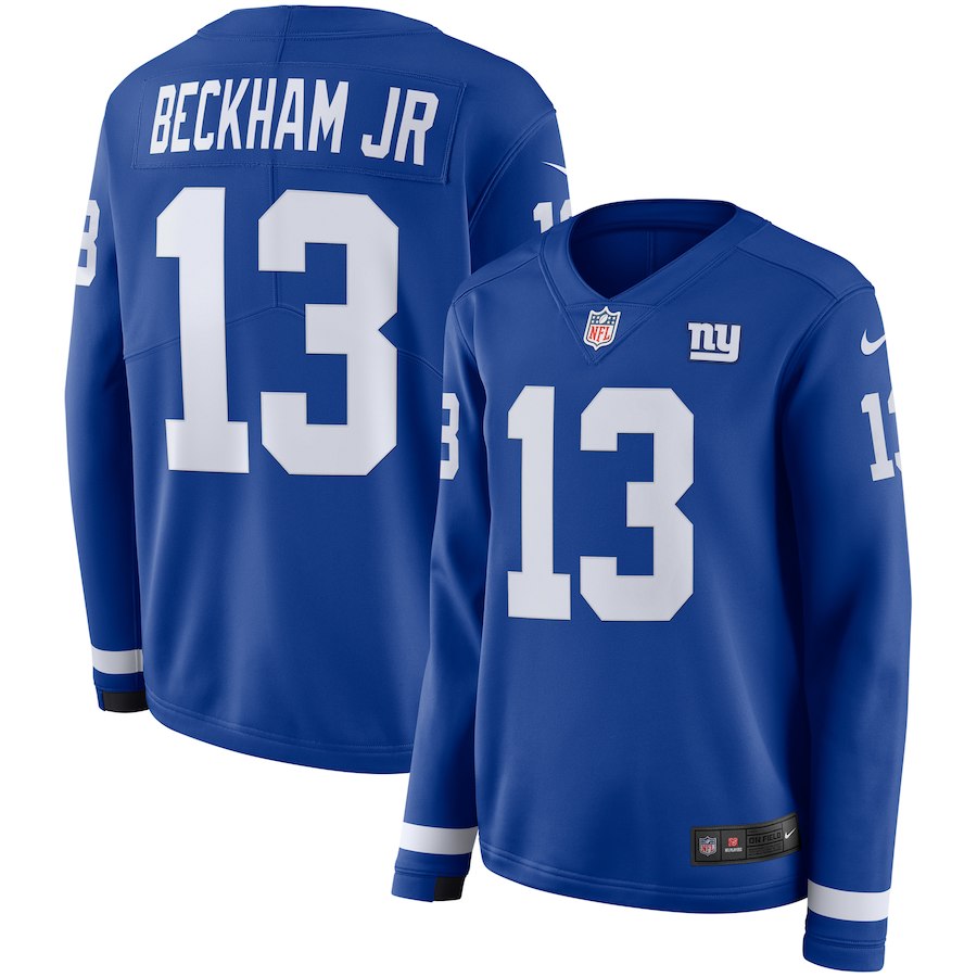 Womens New York Giants #13 Beckham JR New Long-Sleeve Stitched Jersey