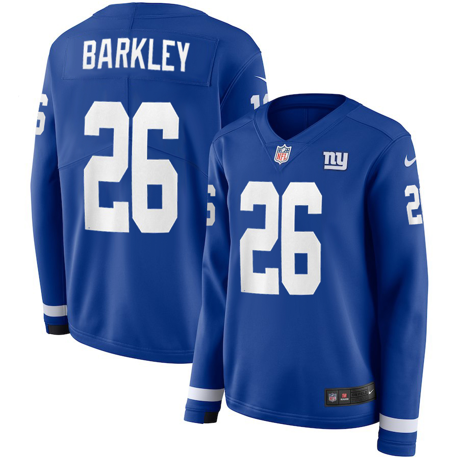 Womens New York Giants #26 Barkley New Long-Sleeve Stitched Jersey