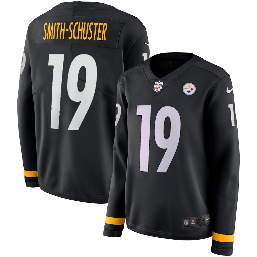 Womens Pittsburgh Steelers #19 Smith-Schuster New Long-Sleeve Stitched Jersey