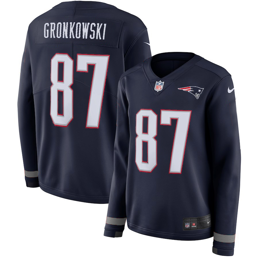 Womens New England Patriots #87 Gronkowski New Long-Sleeve Stitched Jersey
