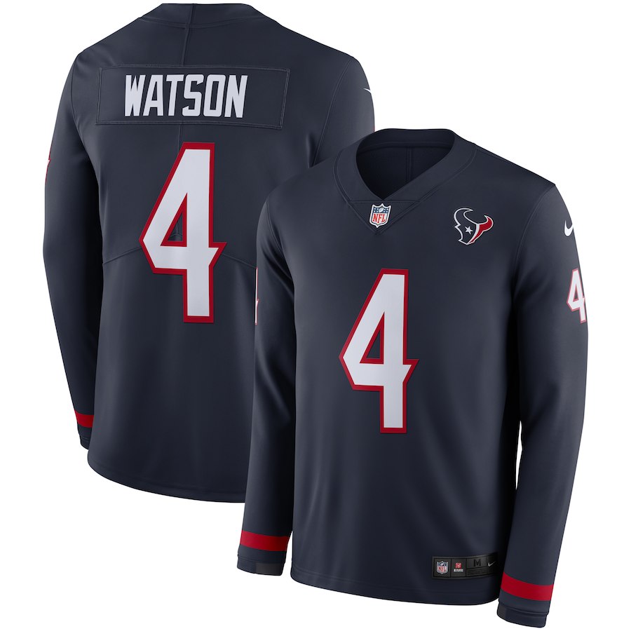 Houston Texans #4 Watson New Long-Sleeve Stitched Jersey