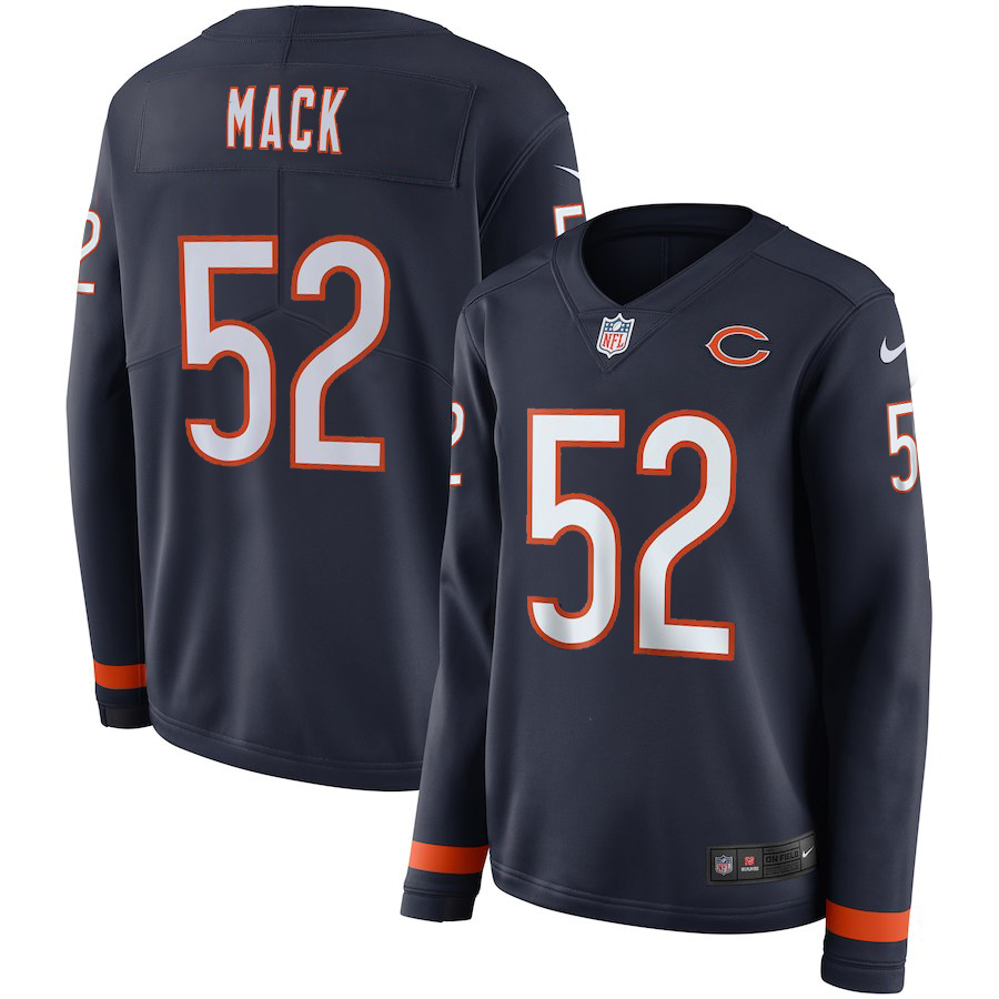 Womens Chicago Bears #52 Mack New Long-Sleeve Stitched Jersey