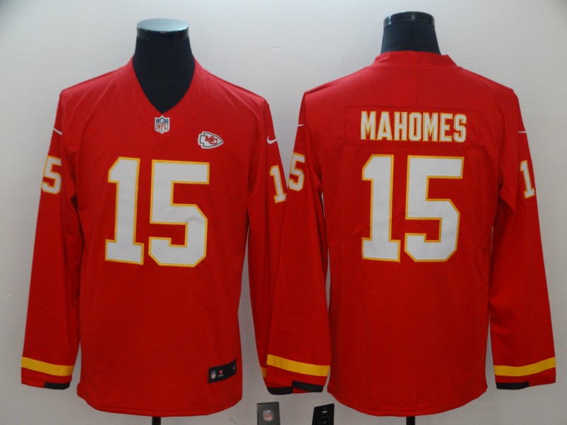 Kansas City Chiefs #15 Mahomes New Long-Sleeve Stitched Jersey