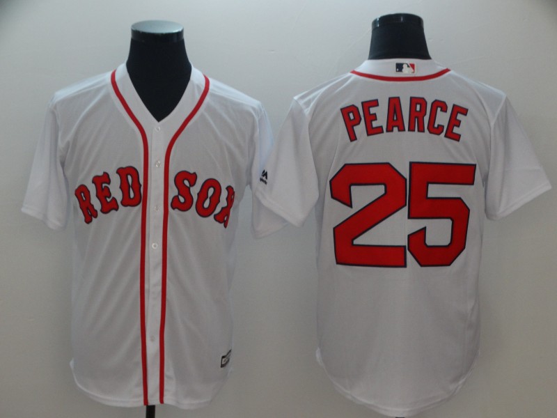 MLB Boston Red Sox #25 Pearce White Jersey