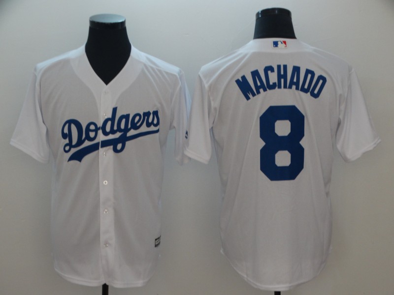 MLB Los Angeles Dodgers #8 Machado White Game Jersey