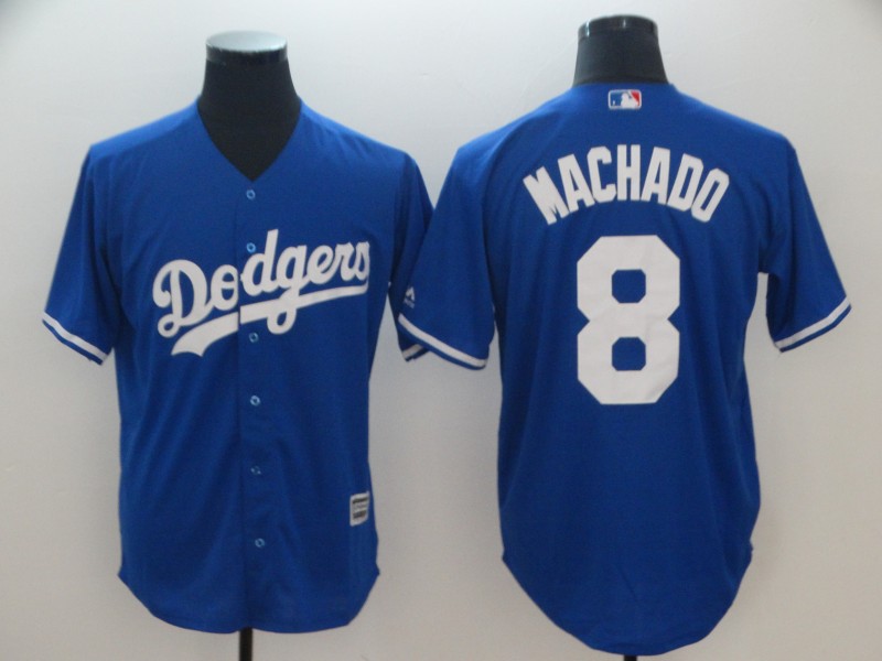 MLB Los Angeles Dodgers #8 Machado Blue Game Jersey