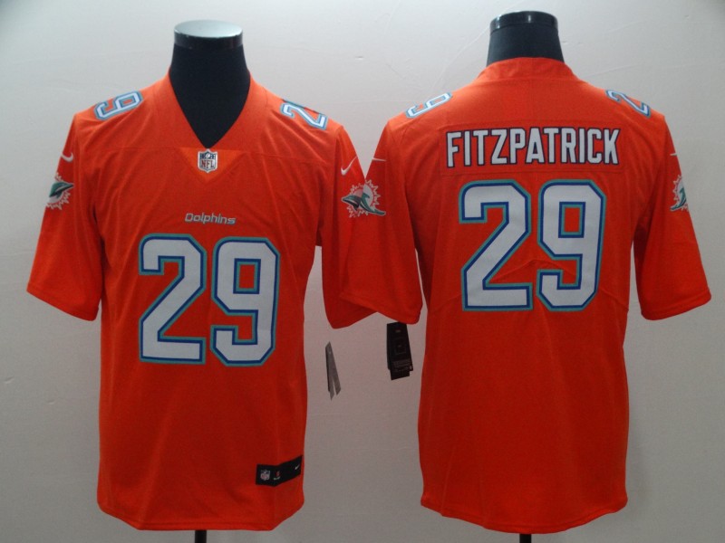 NFL Miami Dolphins #29 Fitzpatrick Vapor Limited Orange Jersey