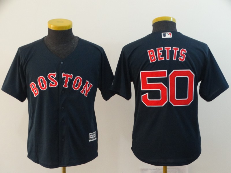 Kids MLB Boston Red Sox #50 Betts Blue Jersey