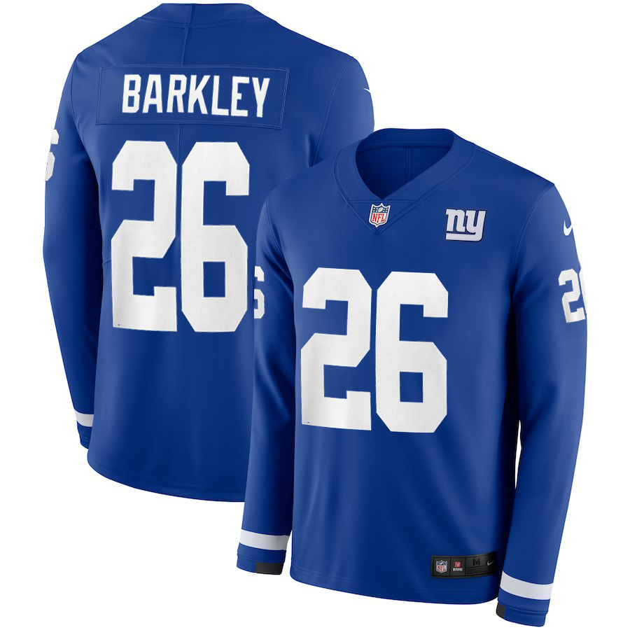 New York Giants #26 Barkley New Long-Sleeve Stitched Jersey