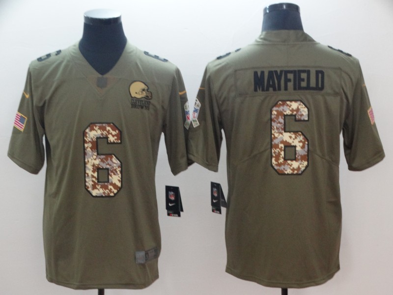 NFL Cleveland Browns #6 Mayfield Salute to Service Olive Limited Jersey