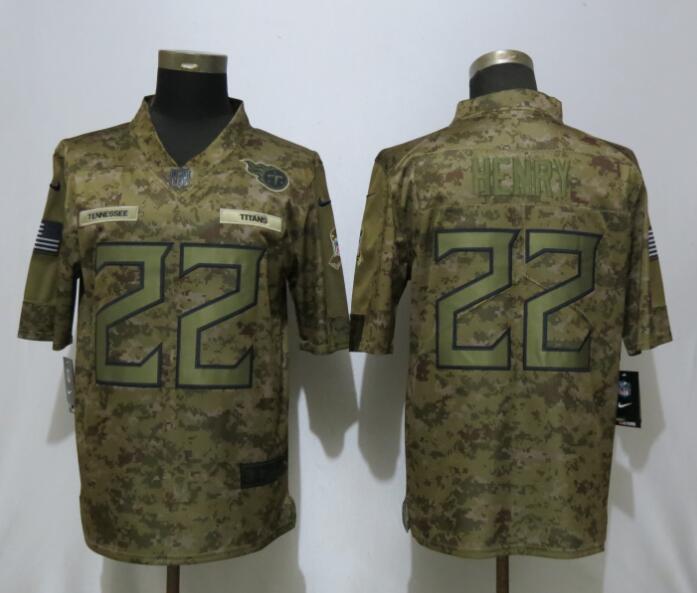 New Nike Tennessee Titans 22 Henry Nike Camo Salute to Service Limited Jersey