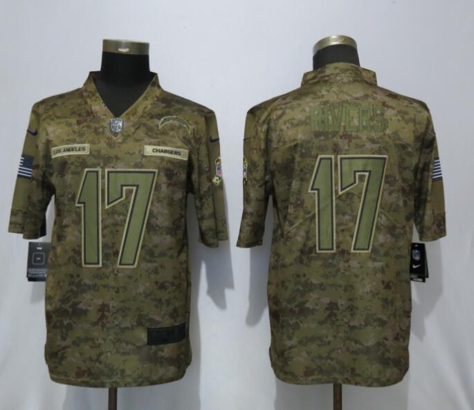 New Nike San Diego Chargers 17 Rivers Nike Camo Salute to Service Limited Jersey