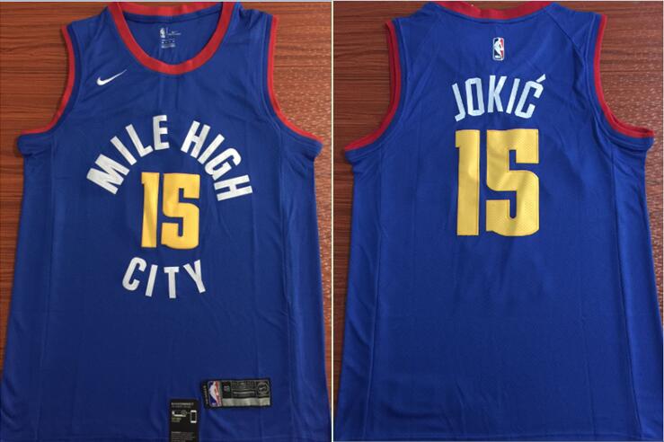 Nike NBA Denver Nuggets #15 Jokic Blue 2018 Jersey