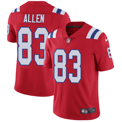 New England Patriots #83 Allen Red Vapor Limited Jersey