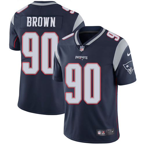 New England Patriots #90 Brown Blue Vapor Limited Jersey