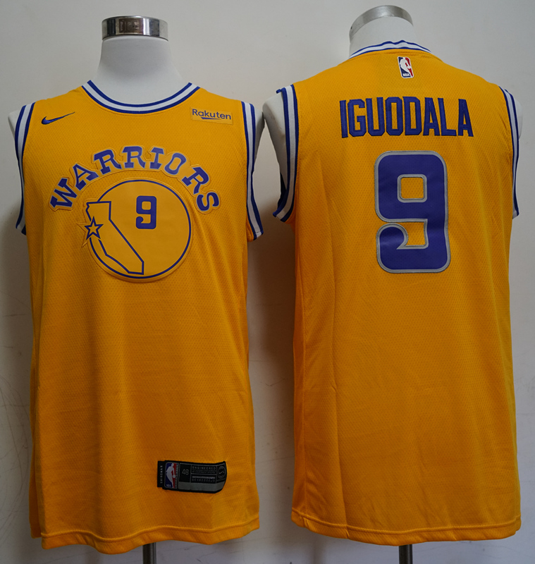 NBA Golden State Warriors #9 Iguodala Yellow Game Jersey
