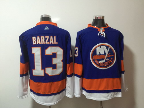 Mens Adidas New York Islanders #13 Mathew Barzal Blue Jersey 