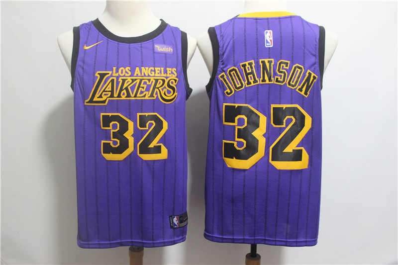NBA Los Angeles Lakers #32 Johnson Purple Jersey