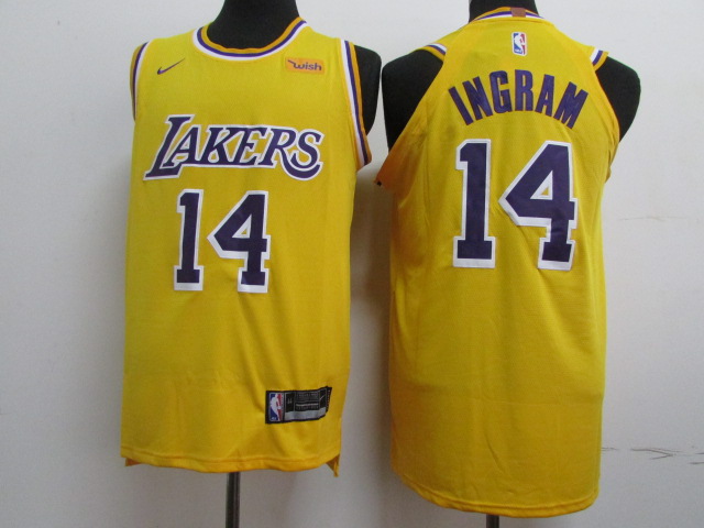 NBA Los Angeles Lakers #14 Ingram Yellow Jersey