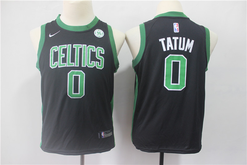 Kids NBA Boston Celtics #0 Tatum Black Jersey