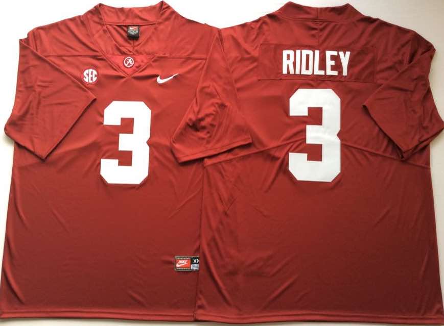 NCAA Alabama Crimson Tide Red #3 RIDLEY Jersey