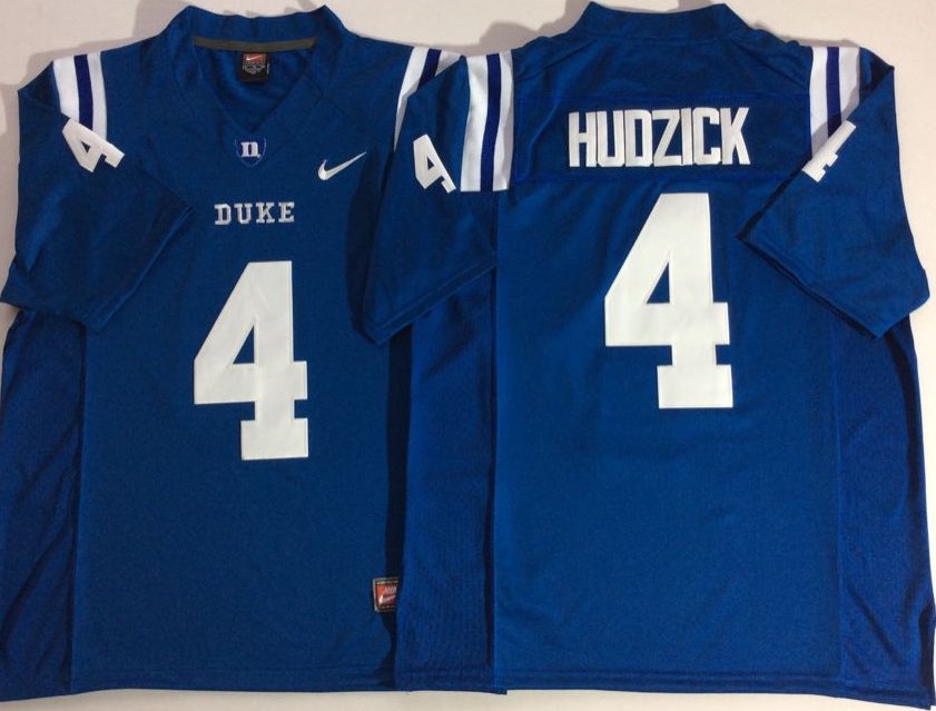 NCAA Duke Blue Devils Blue #4 HUDZICK Jersey