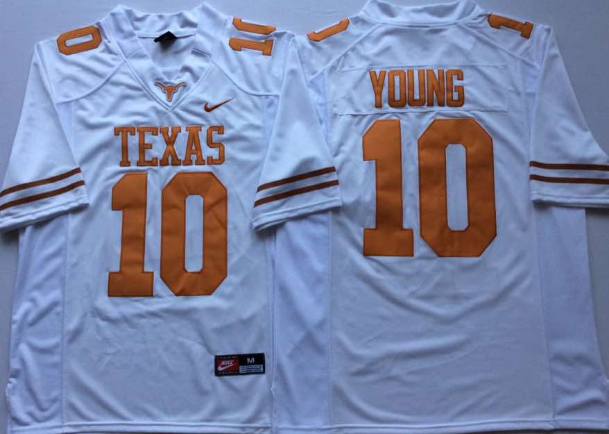 NCAA Texas Longhorns White #10 Young Jersey