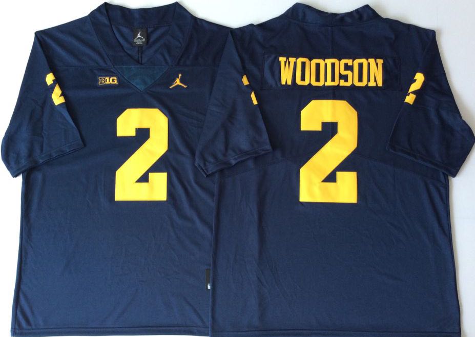 NCAA Michigan Wolverines Blue #2 WOODSON Jersey