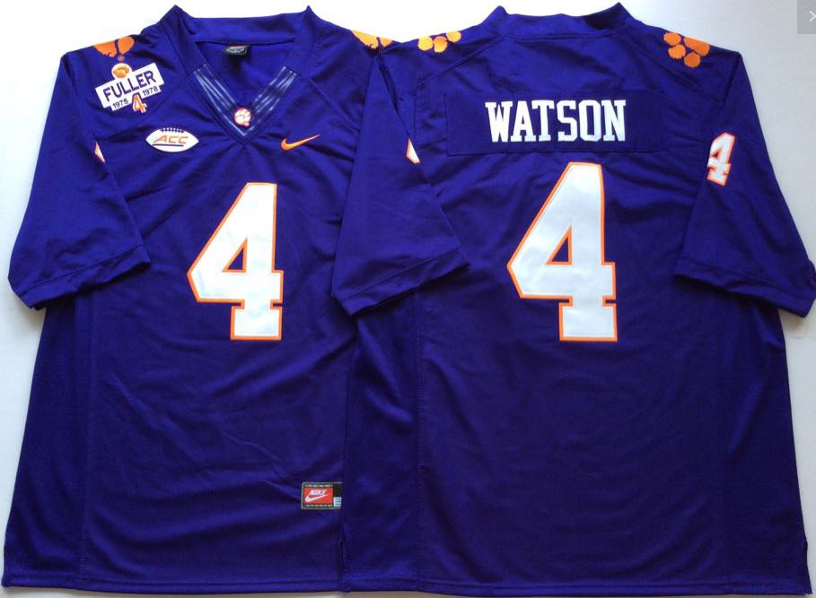 NCAA Clemson Tigers Purple #4 WATSON Jersey