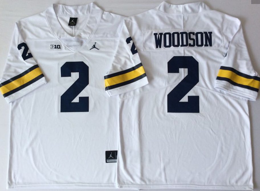 NCAA Michigan Wolverines White #2 WOODSON Jersey