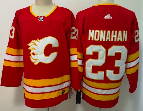 Adidas NHL Calgary Flames #23 Monahan Red Jersey