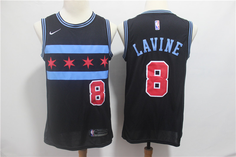 NBA Chicago Bulls #8 Lavine Black Nike Jersey