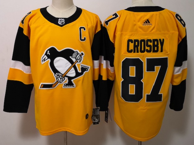Adidas NHL Pittsburgh Penguins #87 Crosby Yellow Jersey