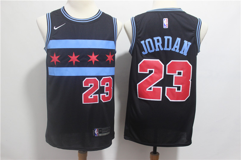NBA Chicago Bulls #23 Jordan Black Nike Jersey