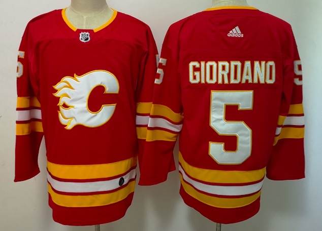 Adidas NHL Calgary Flames #5 Giordano Red Jersey