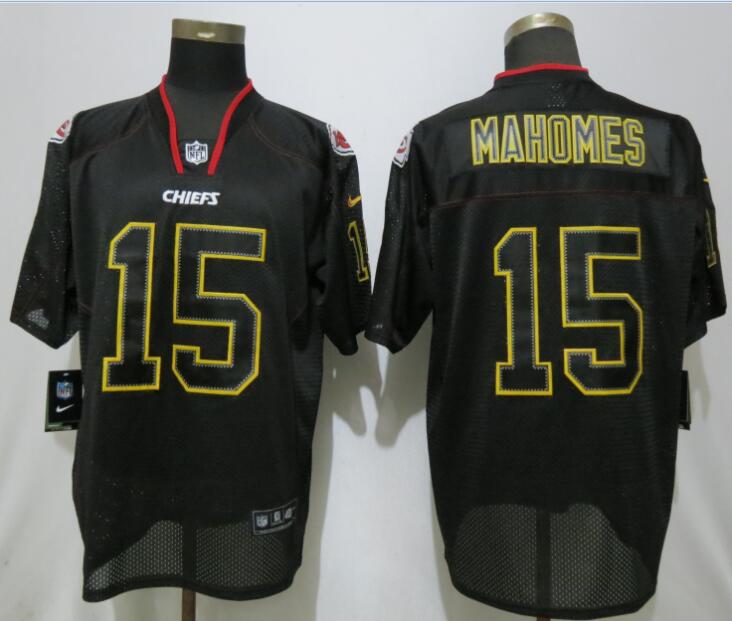Nike NFL Kansas City Chiefs 15 Mahomes Lights Out Black Elite Jersey