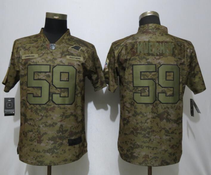 Women Nike Carolina Panthers 59 Kuechly Nike Camo Salute to Service Limited Jersey